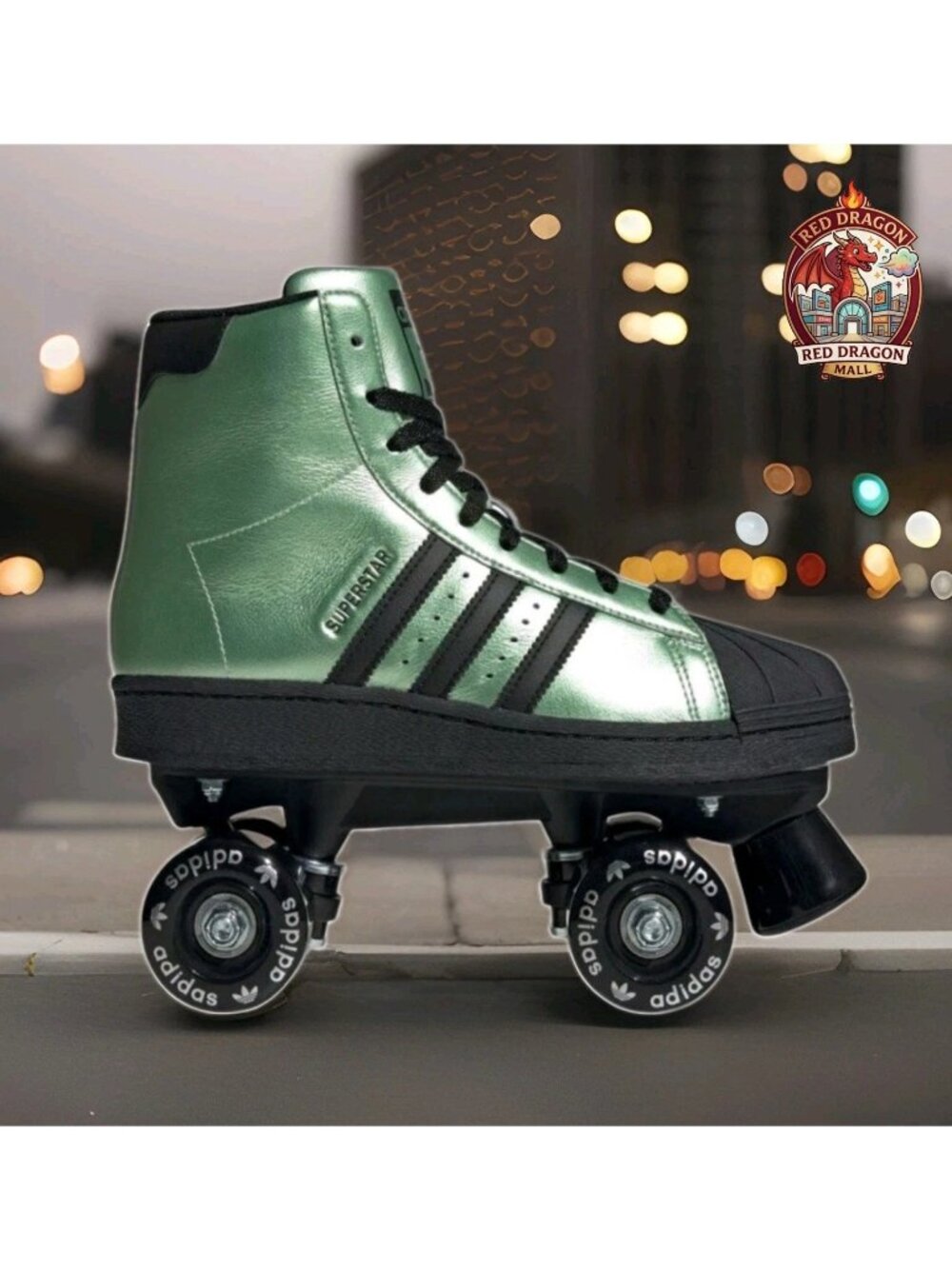 Adidas Superstar 82 Roller Skates Metallic Green JS4042 - Men's 11/Women's 12.5
